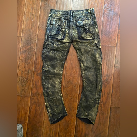 SOLD Gold Waxed Robin’s Jeans Buckle Denim Jeans - Picture 11 of 11